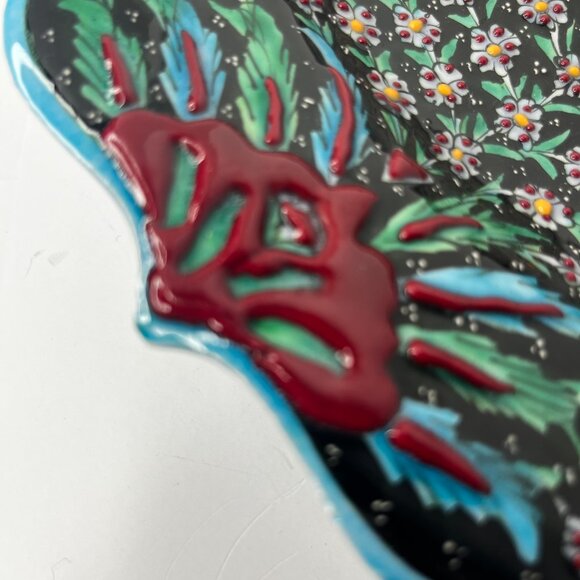 Decorative 12.5" Wall Hanging Plate Life Tree Pattern Turkish Ceramic Hand Paint - Picture 16 of 16